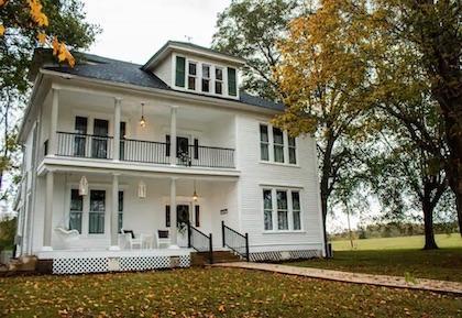 photo of the Hayes House with the double porches and upper dormer