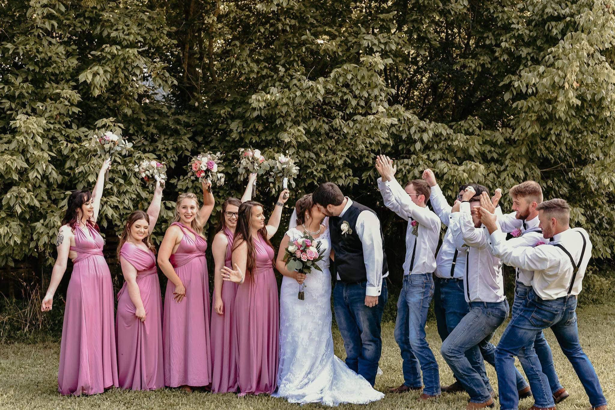 The bridal party for Jessica and Caydan Ferrell