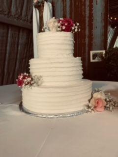 photo of three tier wedding cake