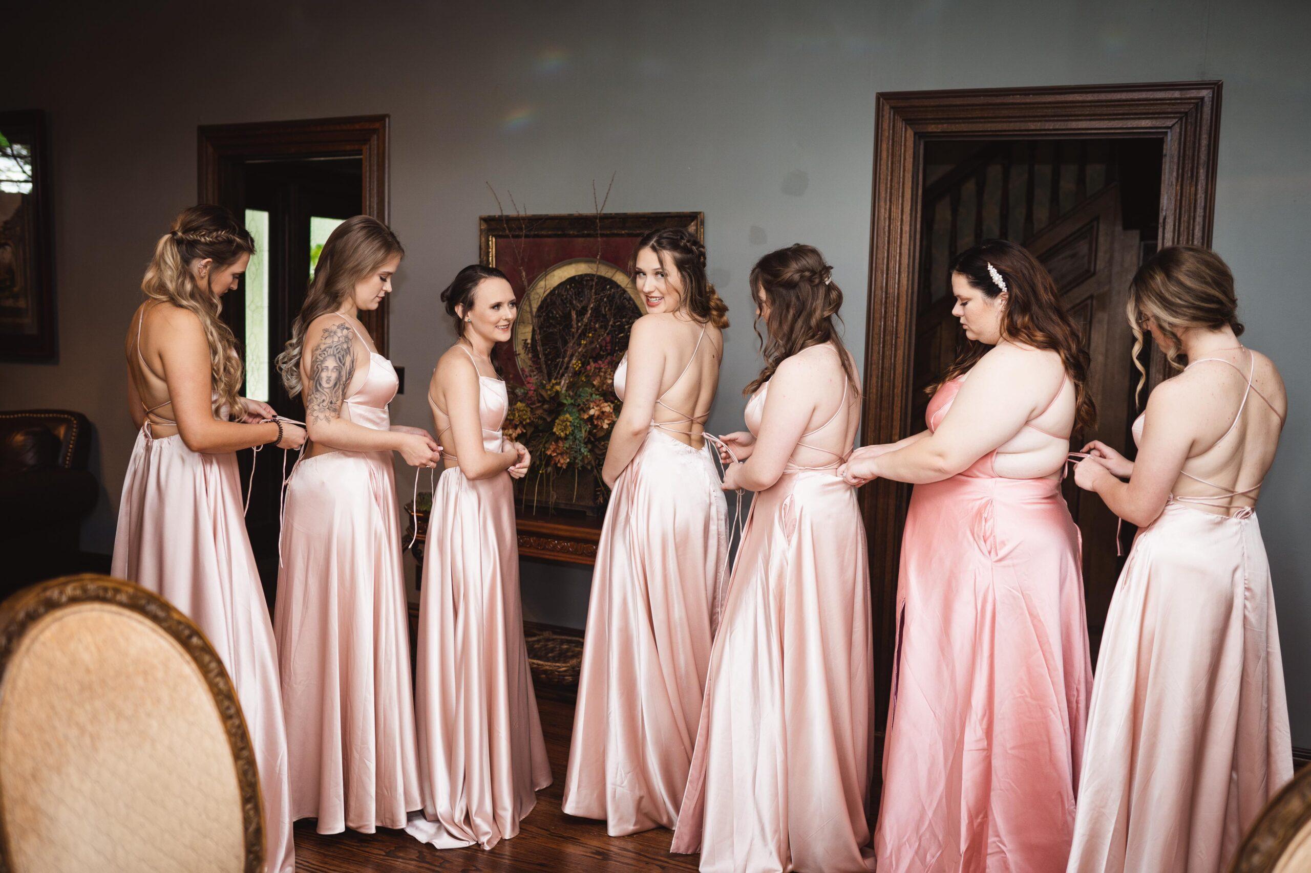 Bridesmaids getting ready